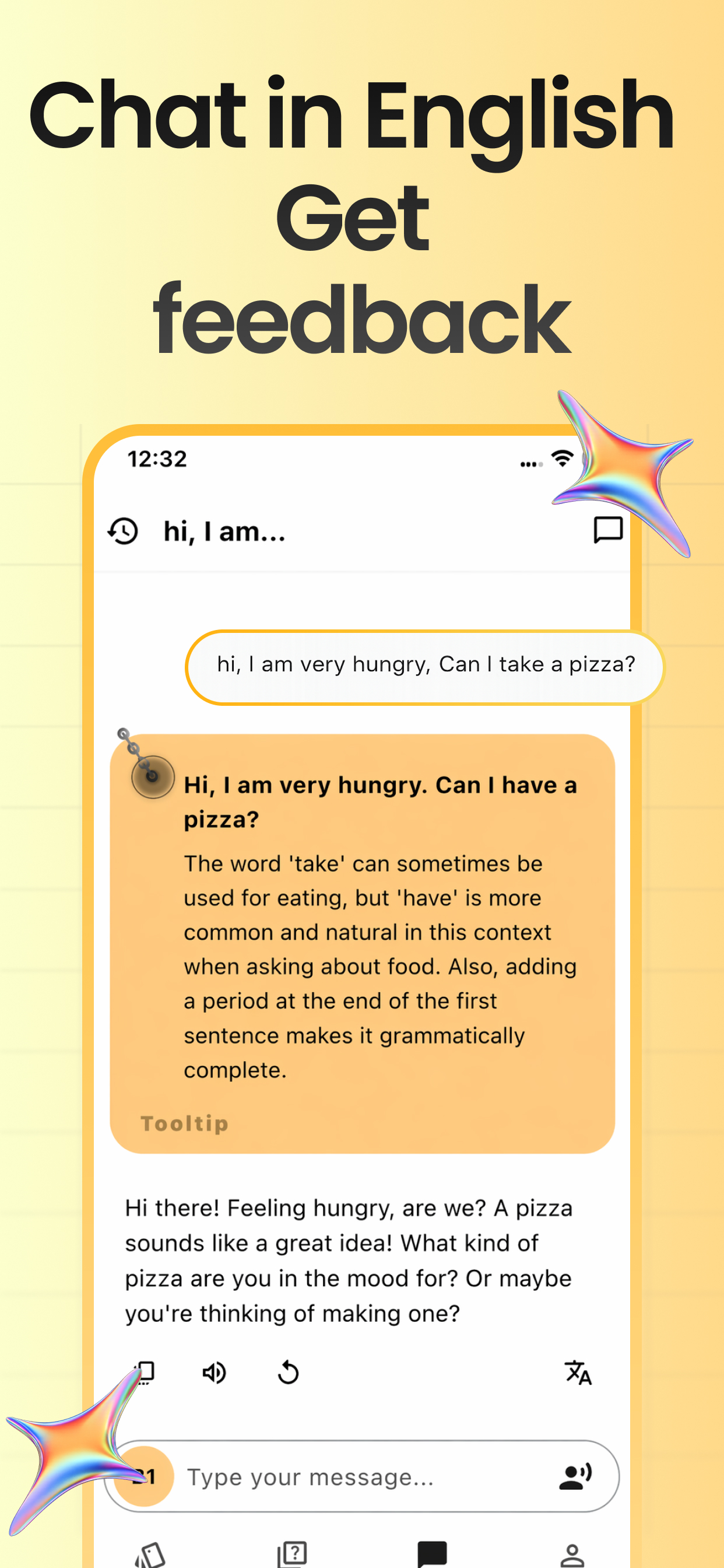 Chat with feedback
