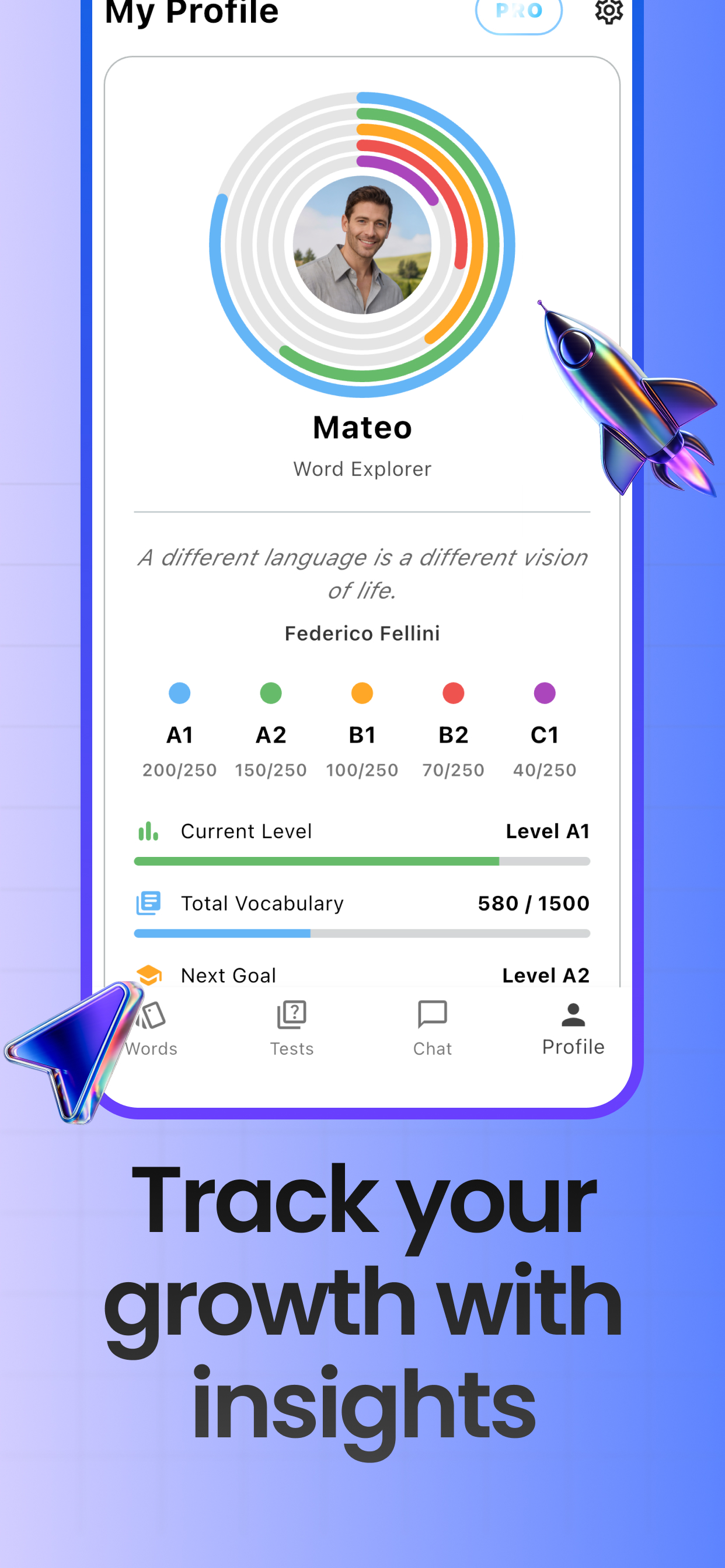 Swipeable quiz flow
